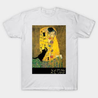 klimt&#39;s the kiss with cat added T-Shirt